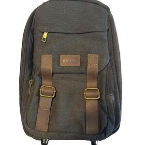 SMRITI Sling Bag‎ Mens OS Black Canvas Leather Vintage Crossbody Backpack